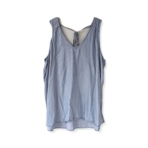 NWT Catherine Malandrino 2X Blue Chambray Sleeveless Tank Top